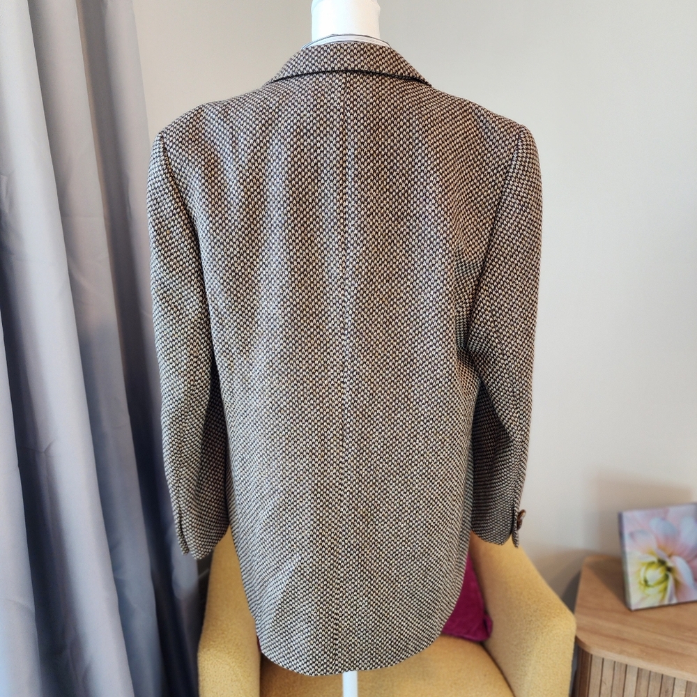 Vintage Women's 10 Basler 100% Lambswool Blazer Brown Single Breasted Pocketed - Picture 2 of 14